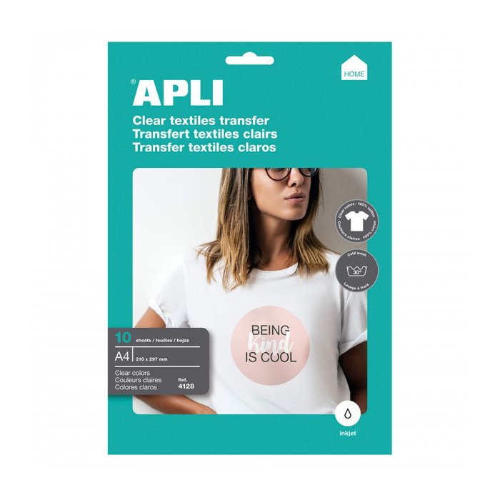 ✅ PAPEL TRANSFER A4 PRENDAS BLANCAS 10 HOJAS