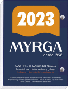 ✅ TACO CALENDARIO MYRGA SOBREMESA Nº3 2023