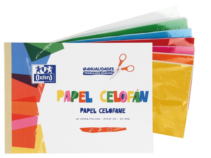 BLOC A4 10 HOJAS PAPEL CELOFÁN MANUALIDADES OXFORD Imagen principal del producto