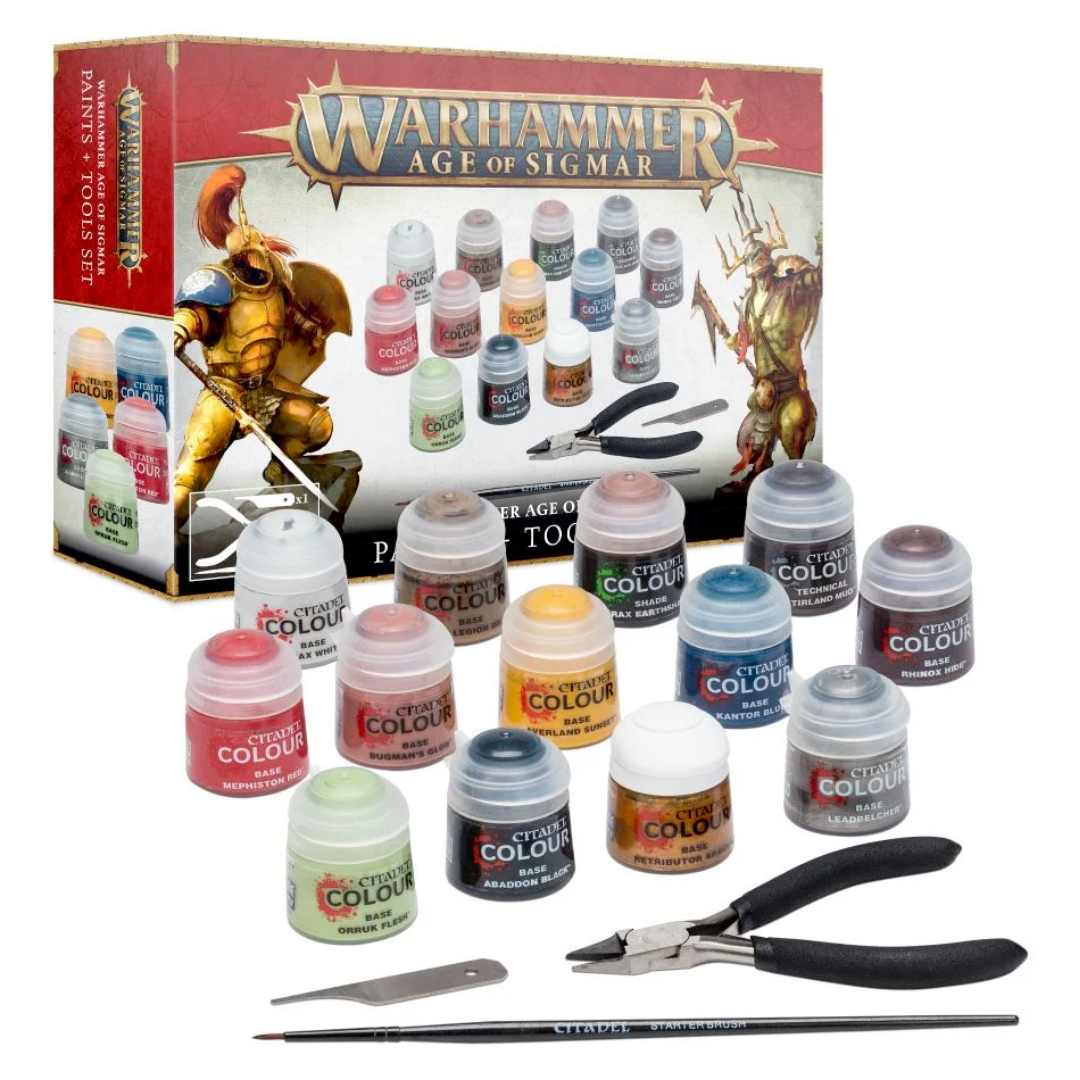 ✅ Warhammer Age of Sigmar: Set de pinturas y herramientas Imagen principal del producto