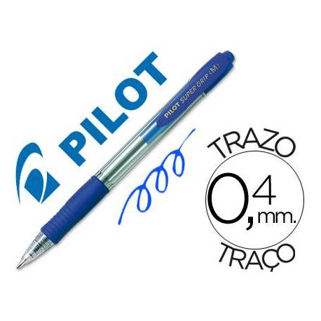 ✅  BOLIGRAFO PILOT SUPERGRIP AZUL CAJA 12 UNIDADES