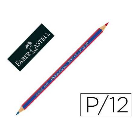 ✅ LAPIZ FABER BICOLOR 2160 RB FINO ROJO-AZUL CAJA 12 UNIDADES Imagen principal del producto